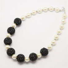 Black White Pearl Rhinestone Necklace - ARIA KIDS