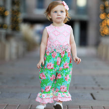 Spring Rose Floral & Geometric Baby Girl Toddler Romper - ARIA KIDS