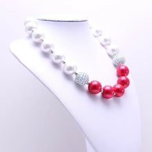 WHOLESALE CLEARANCE BUNDLE - "Camellia" Mommy and Me Chunky Necklace Christmas Gift in Red & Silver - ARIA KIDS