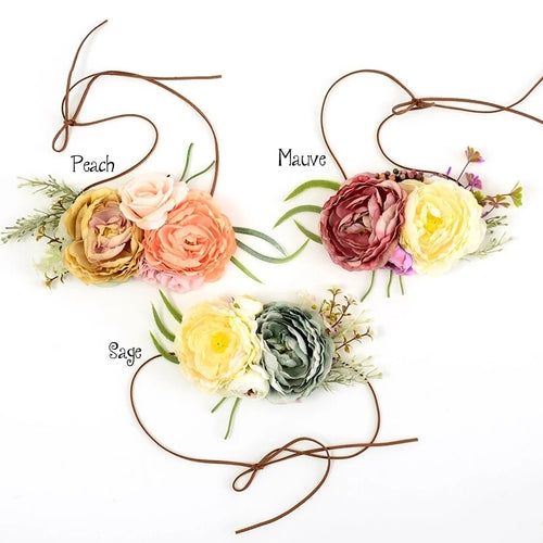 Flower Girl Head Tie - Floral Crown (RTS) - ARIA KIDS