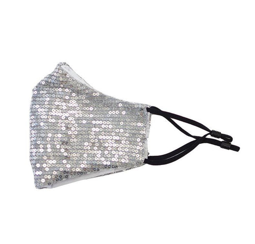 WHOLESALE CLEARANCE BUNDLE - Adult Sequin Mask - Sparkly SILVER - ARIA KIDS