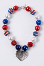 July 4th heart bubble chunky necklace - ARIA KIDS