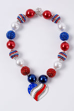 July 4th heart bubble chunky necklace - ARIA KIDS