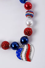 July 4th heart bubble chunky necklace - ARIA KIDS