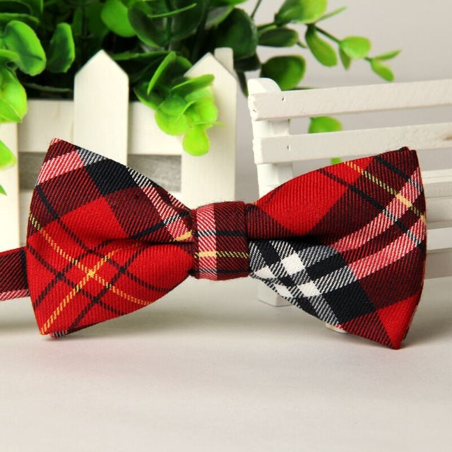 WHOLESALE BUNDLE - Men's Tartan Plaid Bow Tie in Christmas Red - ARIA KIDS