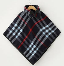 Girls Size - ARIA Plaid Collared Poncho - in 4 Colors - ARIA KIDS