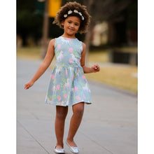 "Nola" Unicorn and Rainbows Floral Swing Dress - TWEEN GIRL SIZES - ARIA KIDS