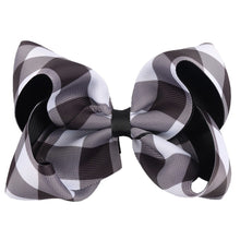 5" Buffalo Plaid Red Black White Hair Bow Clip - ARIA KIDS