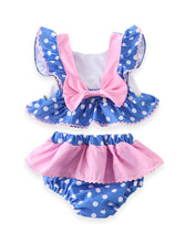 Seashells Blue White Pink Polkadot Girls Swim Set - ARIA KIDS