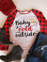 Buffalo Plaid Mommy & Me Matching Christmas Raglan - "Baby It's Cold Outside" - ARIA KIDS