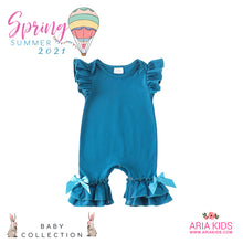 Bethany Flutter Sleeve Romper - BLUE 💙 - ARIA KIDS