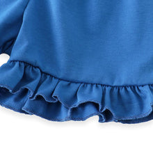 Blue & White Stripe Ruffle Seagull Girls Swing Top & Shorts Set - ARIA KIDS