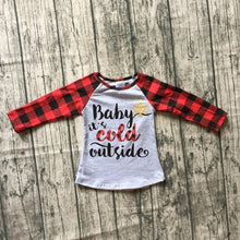Buffalo Plaid Mommy & Me Matching Christmas Raglan - "Baby It's Cold Outside" - ARIA KIDS