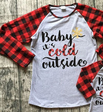 Buffalo Plaid Mommy & Me Matching Christmas Raglan - "Baby It's Cold Outside" - ARIA KIDS