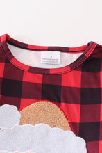Red and black plaid santa applique sequin skirt set - ARIA KIDS