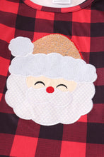 Red and black plaid santa applique sequin skirt set - ARIA KIDS
