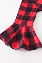 Red and black plaid santa applique sequin skirt set - ARIA KIDS
