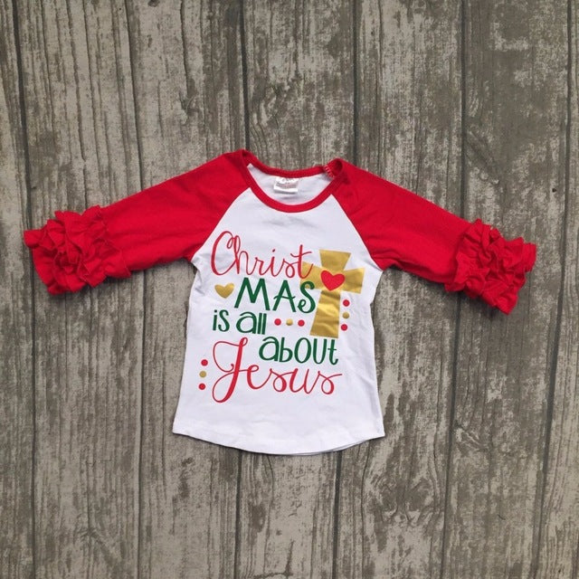 Christmas Is All About Jesus Raglan Icing Shirt - ARIA KIDS