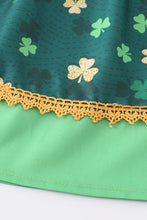 Forest clover embroidery smocked girl dress