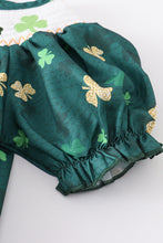 Forest clover embroidery smocked girl dress