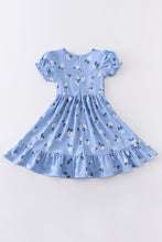 Sky blue floral smocked dress mommy&me