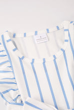 Blue stripe ruffle tiered dress mommy&me - ARIA KIDS