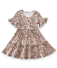 Mommy & Me Leopard Print Flutter Sleeve Tiered Dress (Pre-order) - ARIA KIDS
