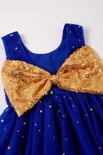 Blue sequin bow girl tutu dress - ARIA KIDS