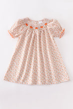 Orange floral pumpkin smocked dress - ARIA KIDS