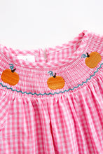 Pink plaid pumpkin smocked dress - ARIA KIDS