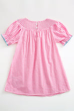 Pink plaid pumpkin smocked dress - ARIA KIDS