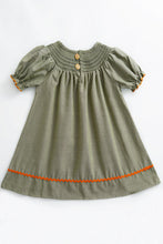 Green scarecrow pumpkin smocked dress - ARIA KIDS