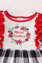 Marry christmas ruffle plaid dress - ARIA KIDS