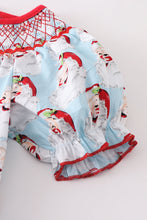 Santa Claus bubble sleeve smocked dress - ARIA KIDS