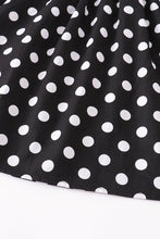 Black white dot snowman smocked dress - ARIA KIDS