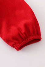 Red wreath smocked dress