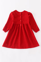 Red wreath smocked dress