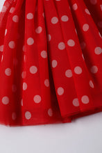 Red stripe baseball applique dress