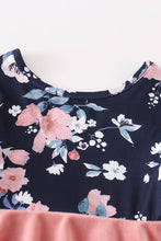 Peach floral velvet twirl dress - ARIA KIDS
