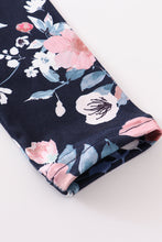 Peach floral velvet twirl dress - ARIA KIDS