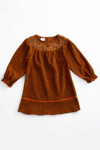 Khaki squirrel smocked dress