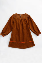 Khaki squirrel smocked dress