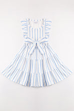 Blue stripe ruffle tiered dress mommy&me - ARIA KIDS