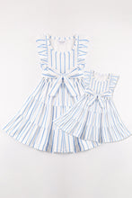 Blue stripe ruffle tiered dress mommy&me - ARIA KIDS