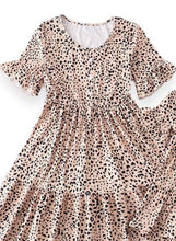 Mommy & Me Leopard Print Flutter Sleeve Tiered Dress (Pre-order) - ARIA KIDS
