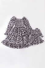 Leopard smocked ruffle dress mommy & me - ARIA KIDS