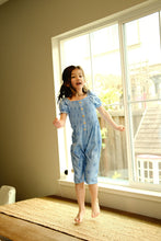 Blue star smocked girl jumpsuit - ARIA KIDS
