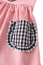 Dusky Pink Gingham Plaid Bunny Lace Dress - ARIA KIDS
