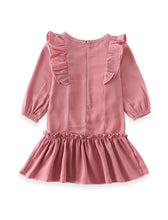 Dusky Pink Ruffle Dress - ARIA KIDS