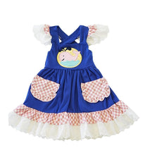 Blue Pink Whale Applique Ruffle Lace Dress - ARIA KIDS